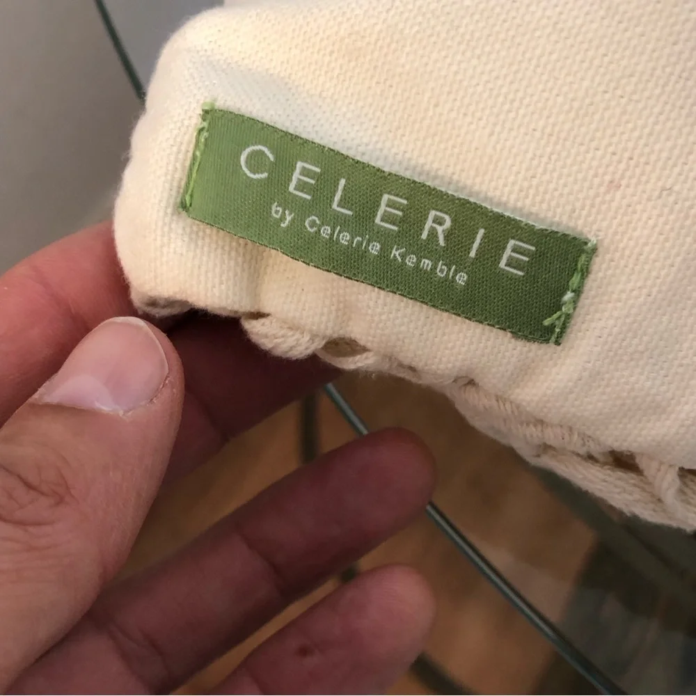 CELERIE by Celerie Kemble 15” by 12” Crochet Pillow cream great shape